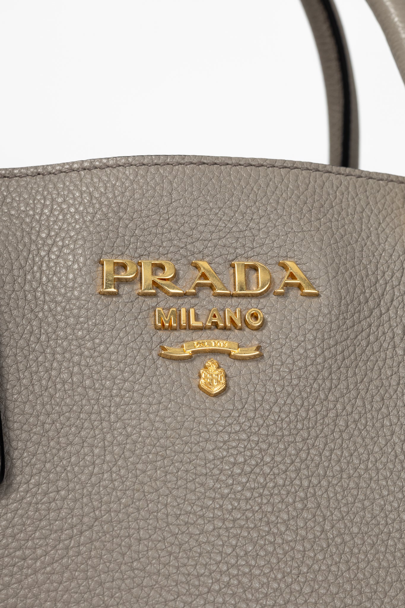Prada Argilla Vitello Phenix Leather 2-Way Tote