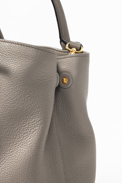 Prada Argilla Vitello Phenix Leather 2-Way Tote