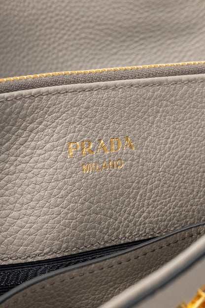 Prada Argilla Vitello Phenix Leather 2-Way Tote