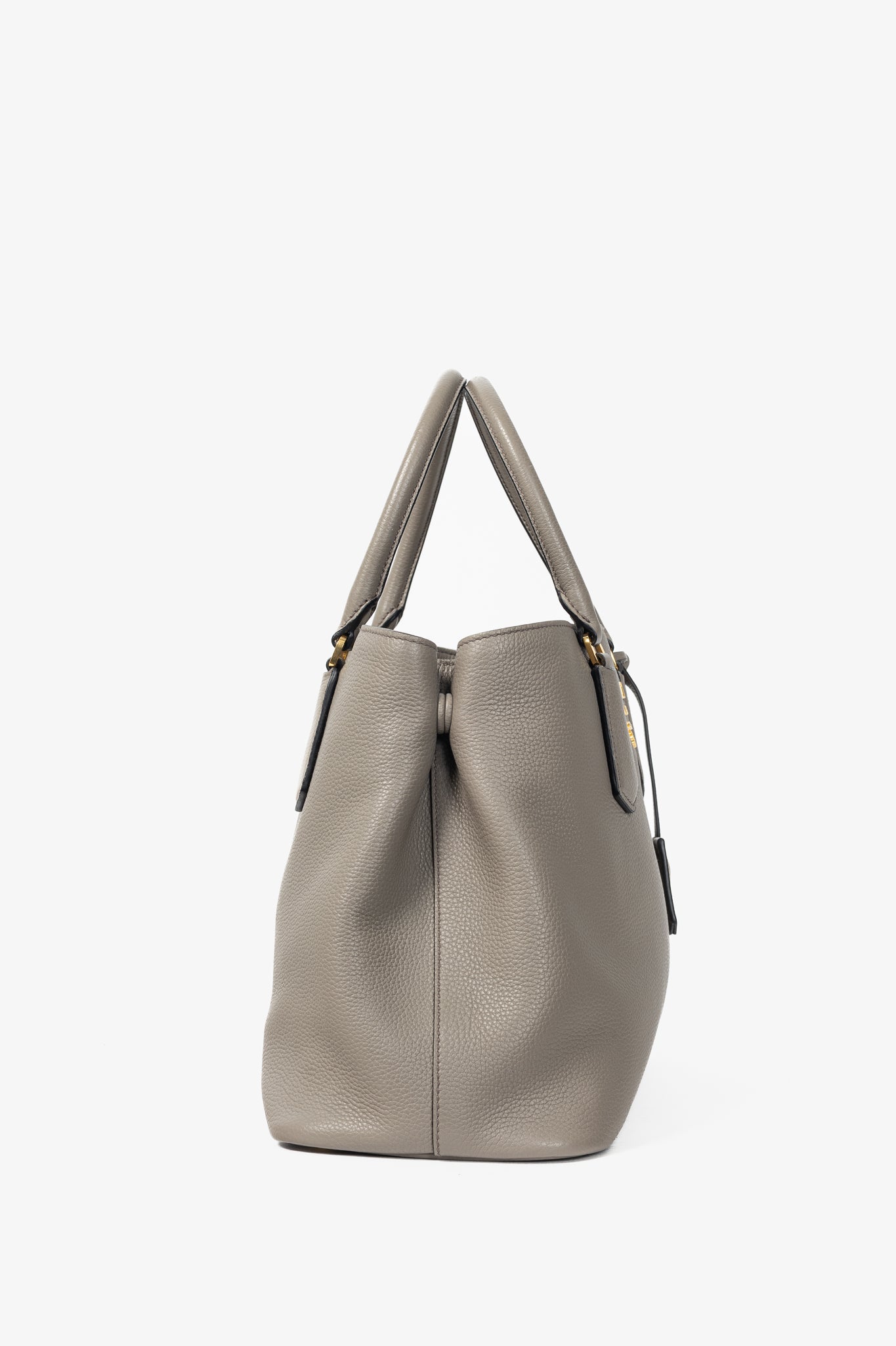 Prada Argilla Vitello Phenix Leather 2-Way Tote