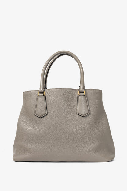 Prada Argilla Vitello Phenix Leather 2-Way Tote
