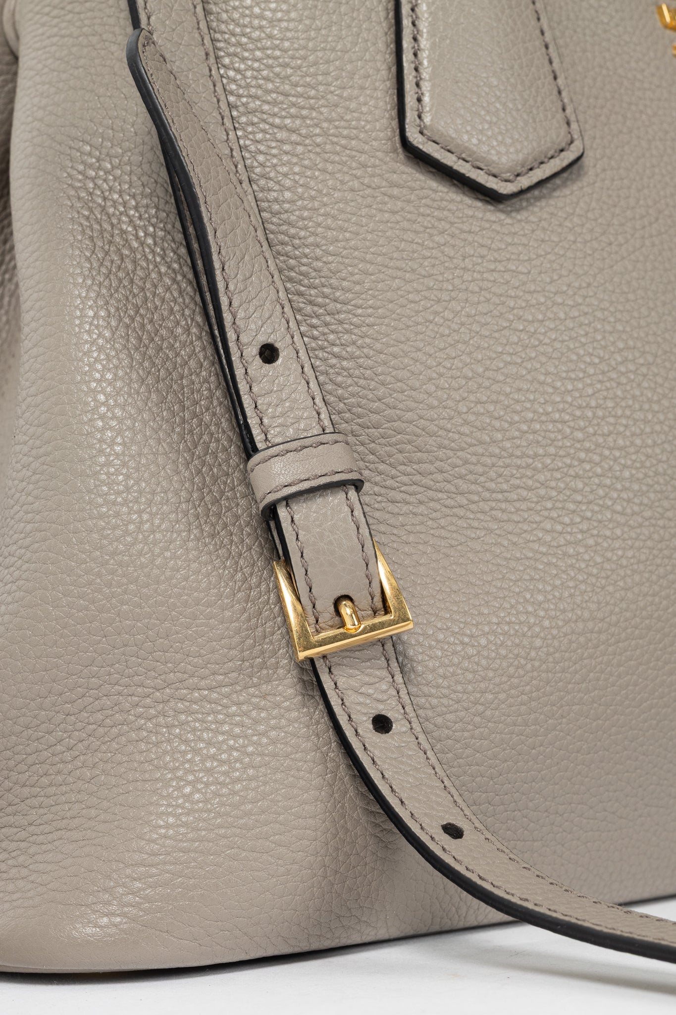Prada Argilla Vitello Phenix Leather 2-Way Tote