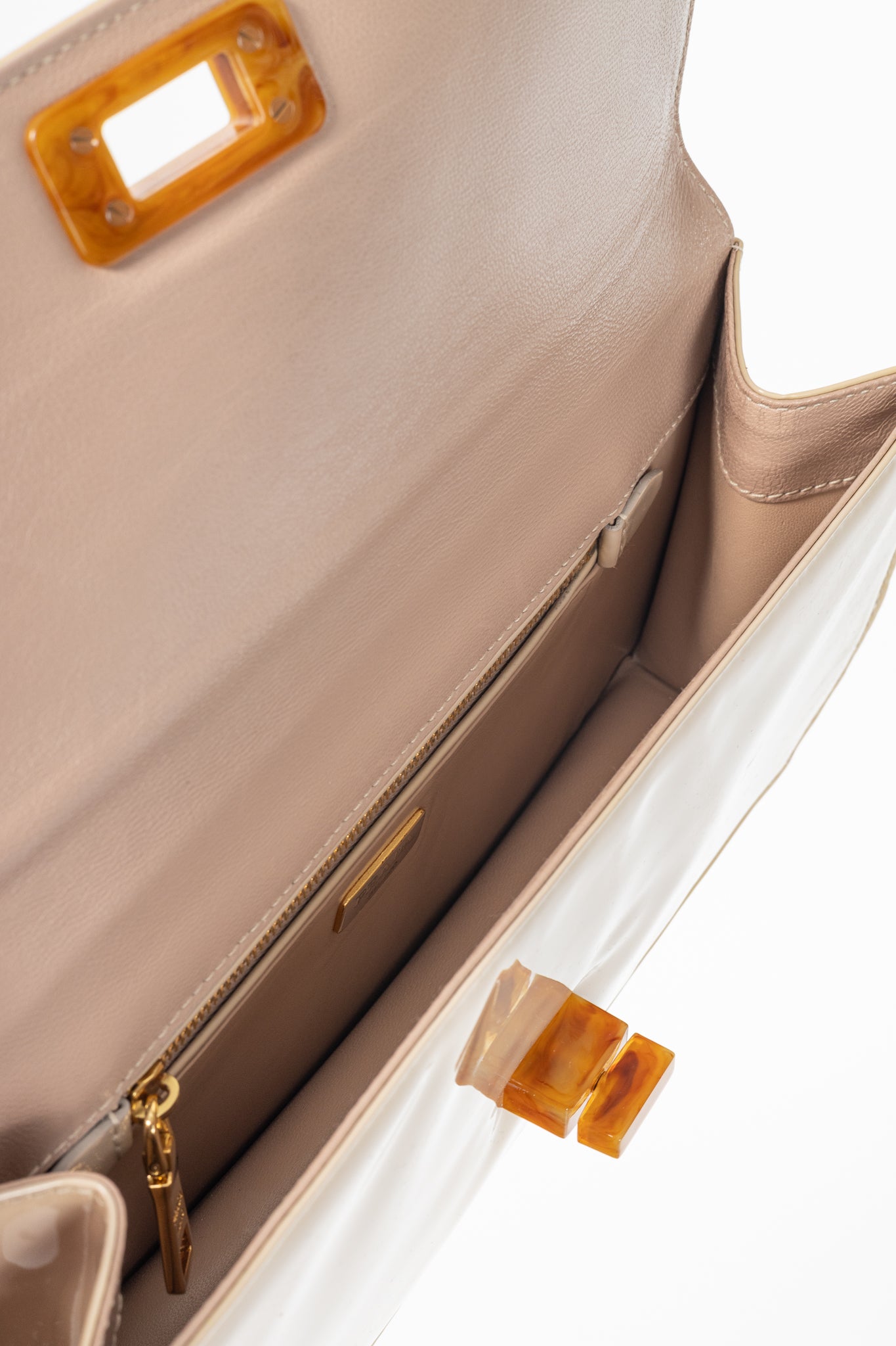 Prada Cammeo Vernice Leather Oversized Clutch