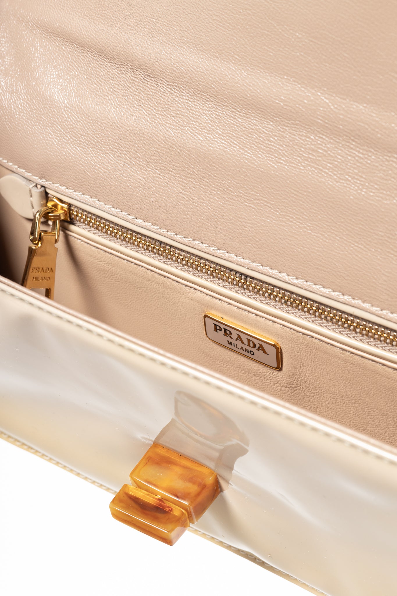 Prada Cammeo Vernice Leather Oversized Clutch