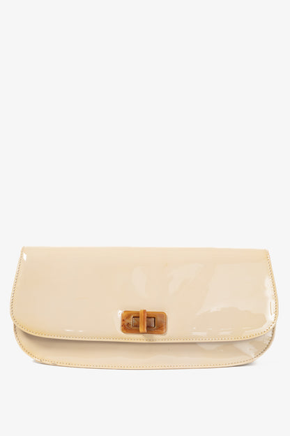 Prada Cammeo Vernice Leather Oversized Clutch