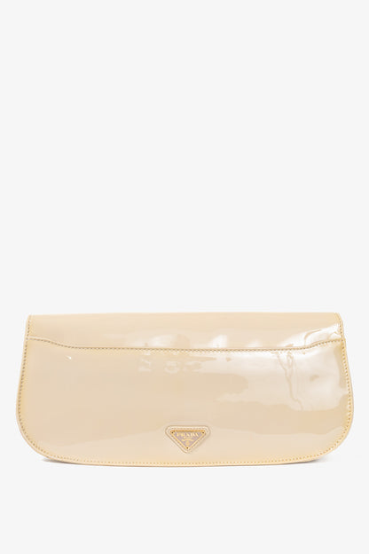 Prada Cammeo Vernice Leather Oversized Clutch