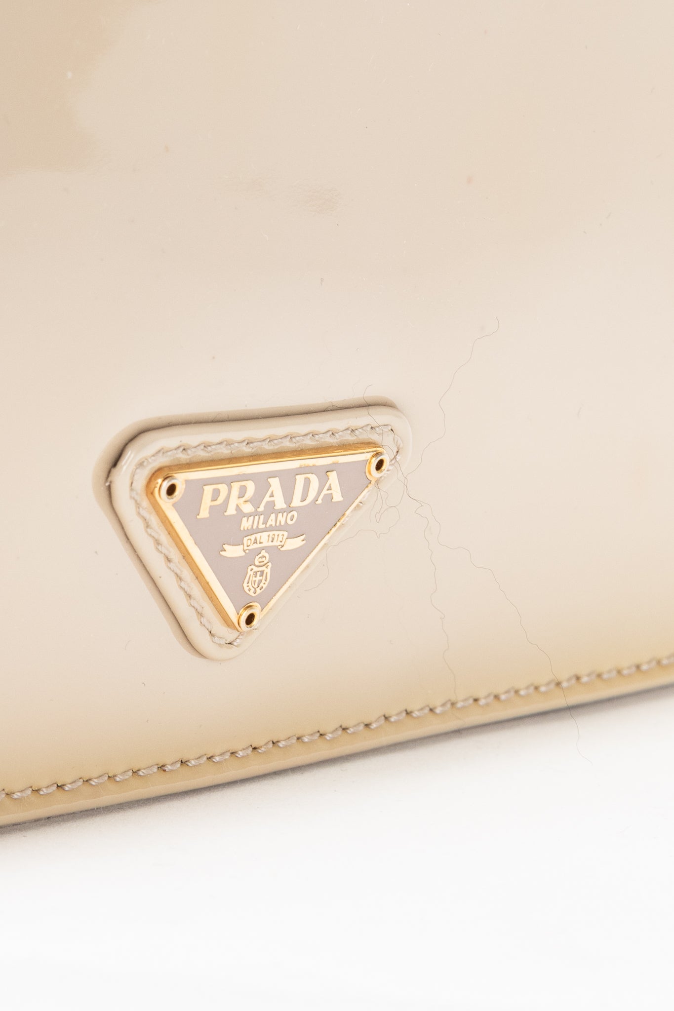 Prada Cammeo Vernice Leather Oversized Clutch