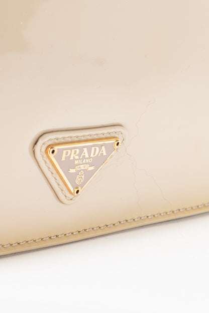 Prada Cammeo Vernice Leather Oversized Clutch