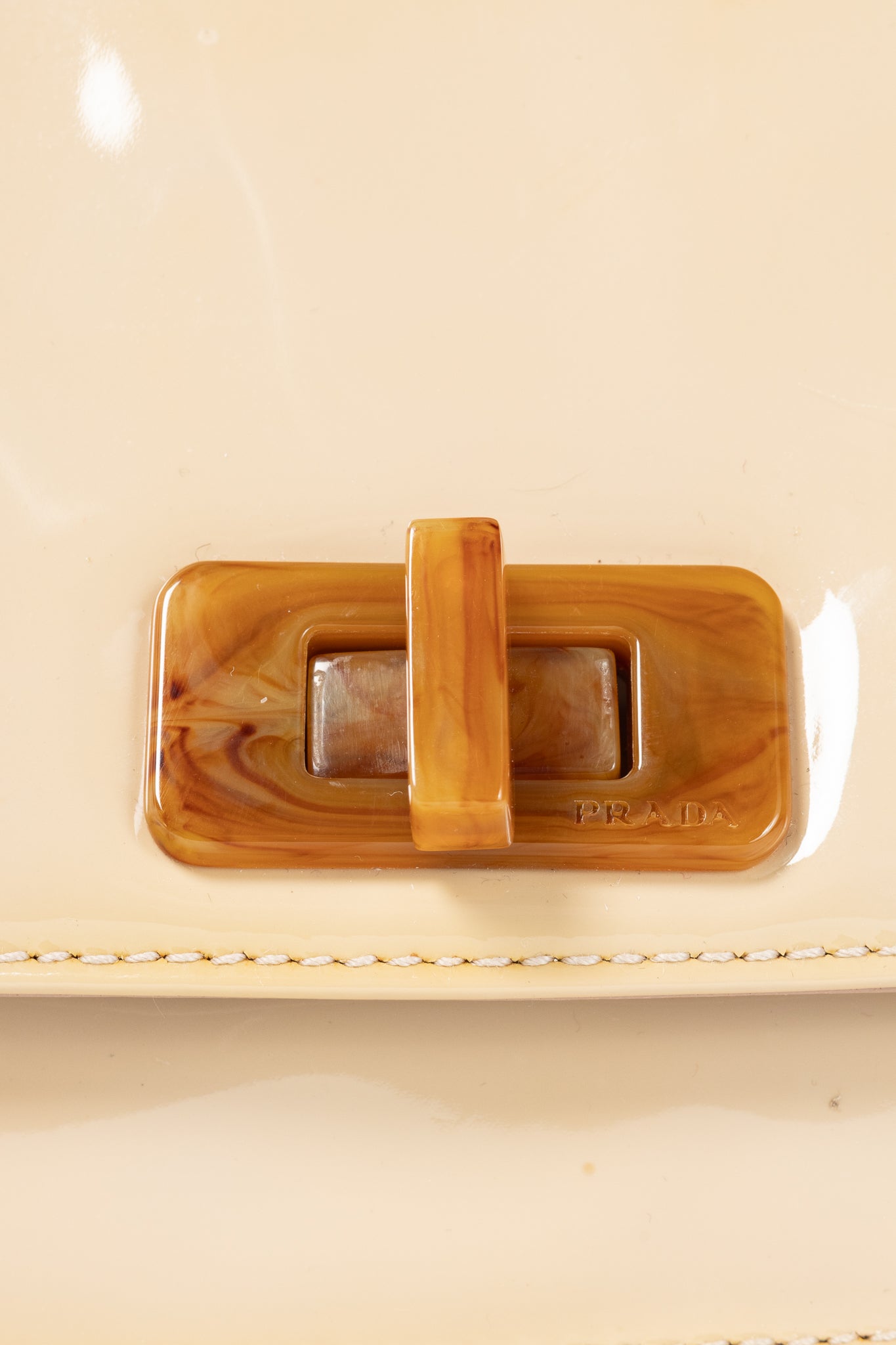 Prada Cammeo Vernice Leather Oversized Clutch