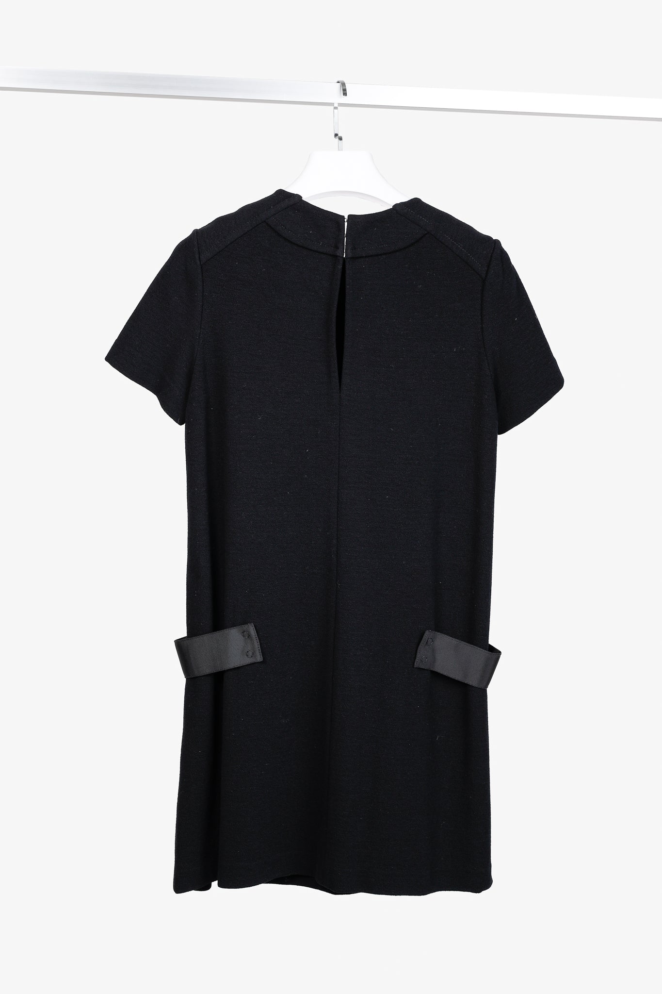 Proenza Schouler Black Knit Short-Sleeve Mini Dress