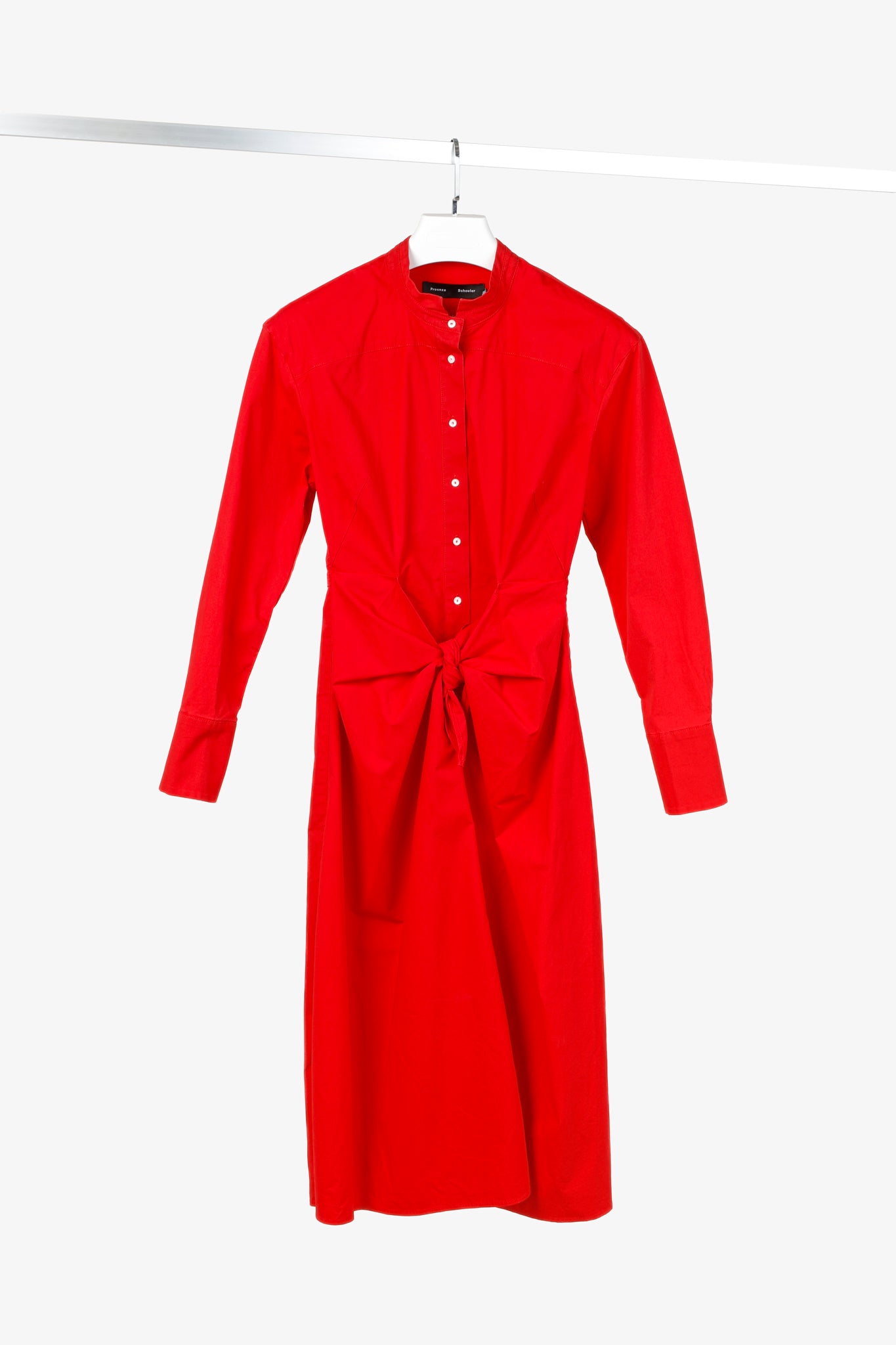 Proenza Schouler Resort 2019 Poppy Poplin Tie-Waist Shirtdress
