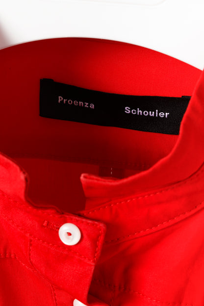 Proenza Schouler Resort 2019 Poppy Poplin Tie-Waist Shirtdress