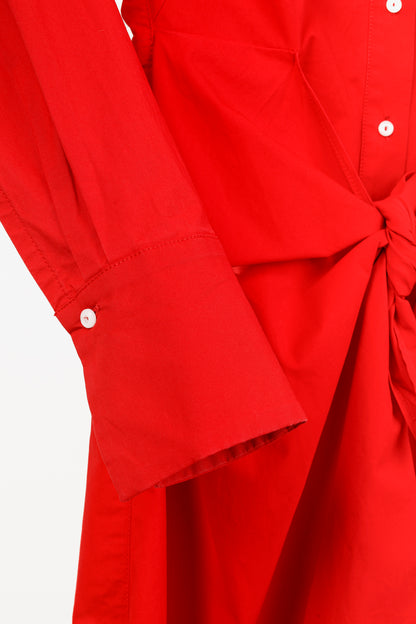 Proenza Schouler Resort 2019 Poppy Poplin Tie-Waist Shirtdress