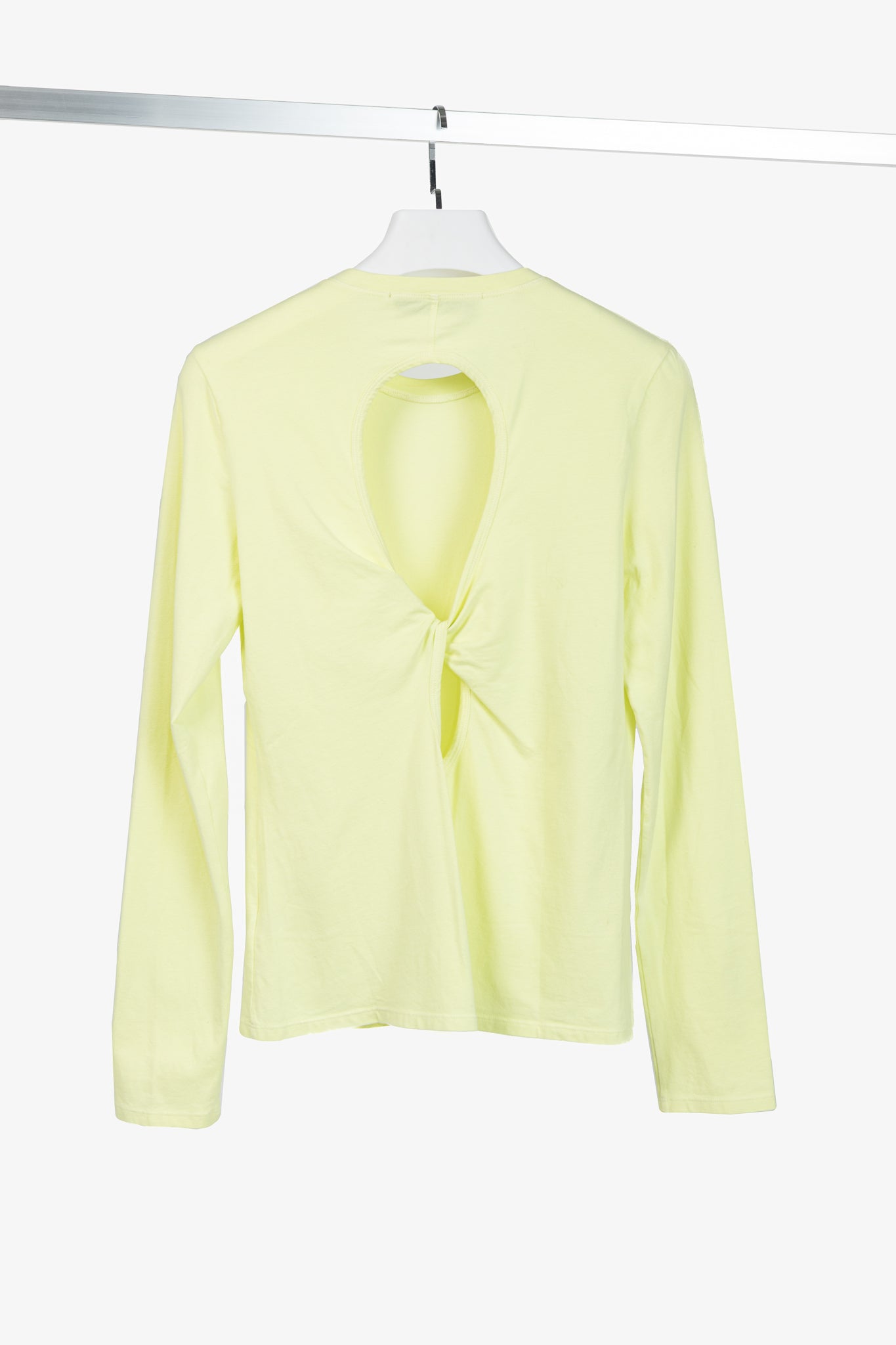 Proenza Schouler White Label Yellow Jersey Cutout-Back Long-Sleeve T-Shirt