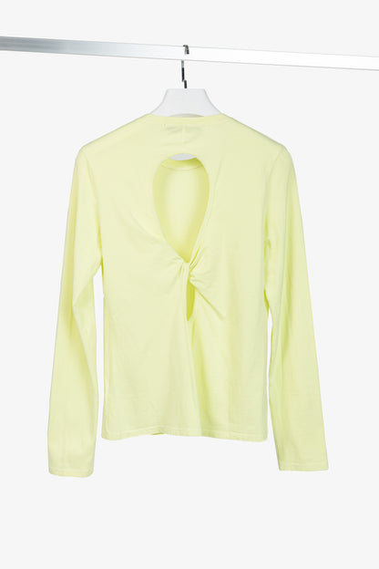 Proenza Schouler White Label Yellow Jersey Cutout-Back Long-Sleeve T-Shirt
