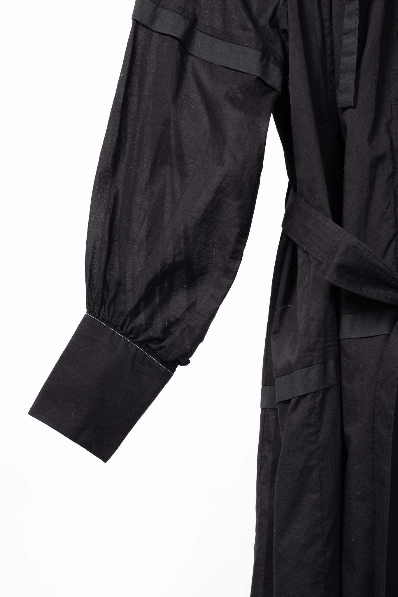 Proenza Schouler Black Poplin Buttoned Waist-Tie Midi Dress