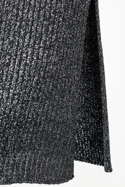 Proenza Schouler White Label Black & Silver Lurex Ribbed-Knit Sweater
