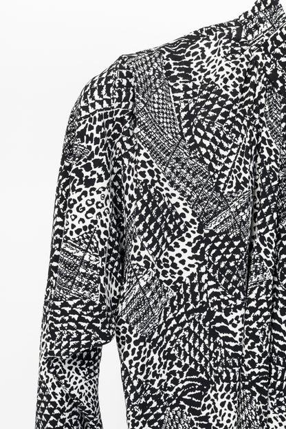 Proenza Schouler Black & White Mixed-Print Jersey Top