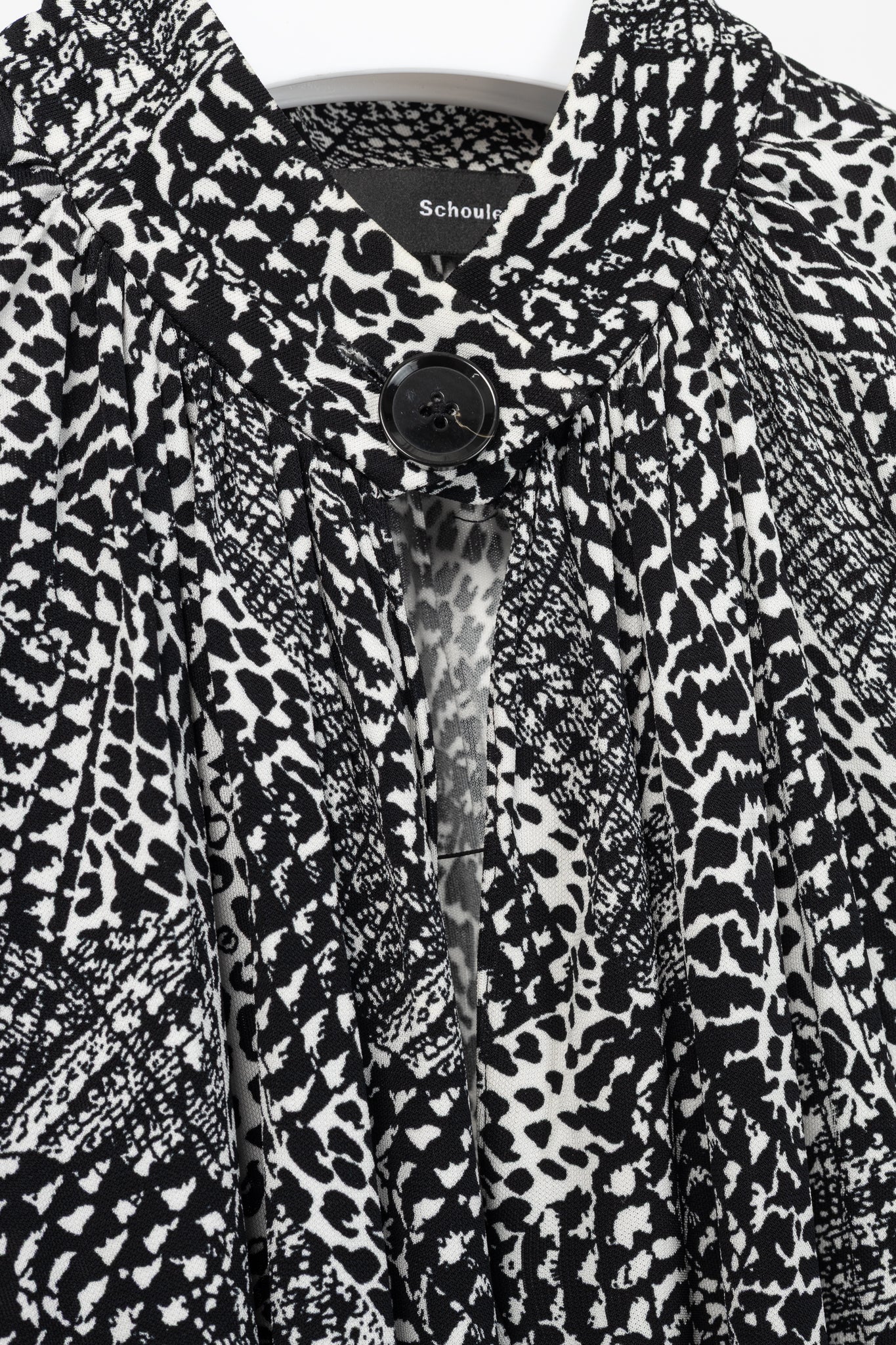 Proenza Schouler Black & White Mixed-Print Jersey Top