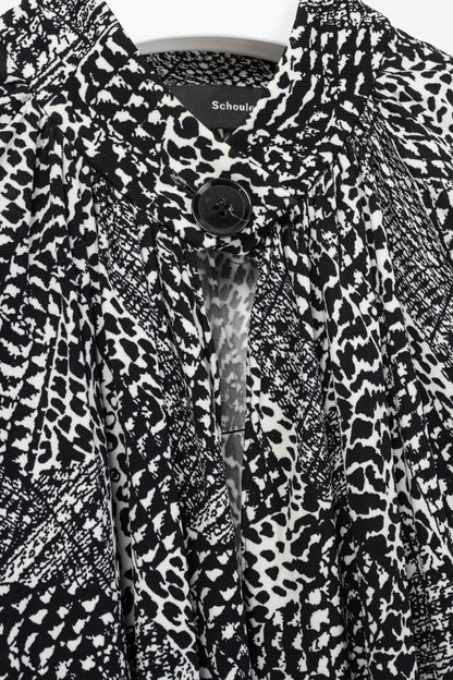 Proenza Schouler Black & White Mixed-Print Jersey Top