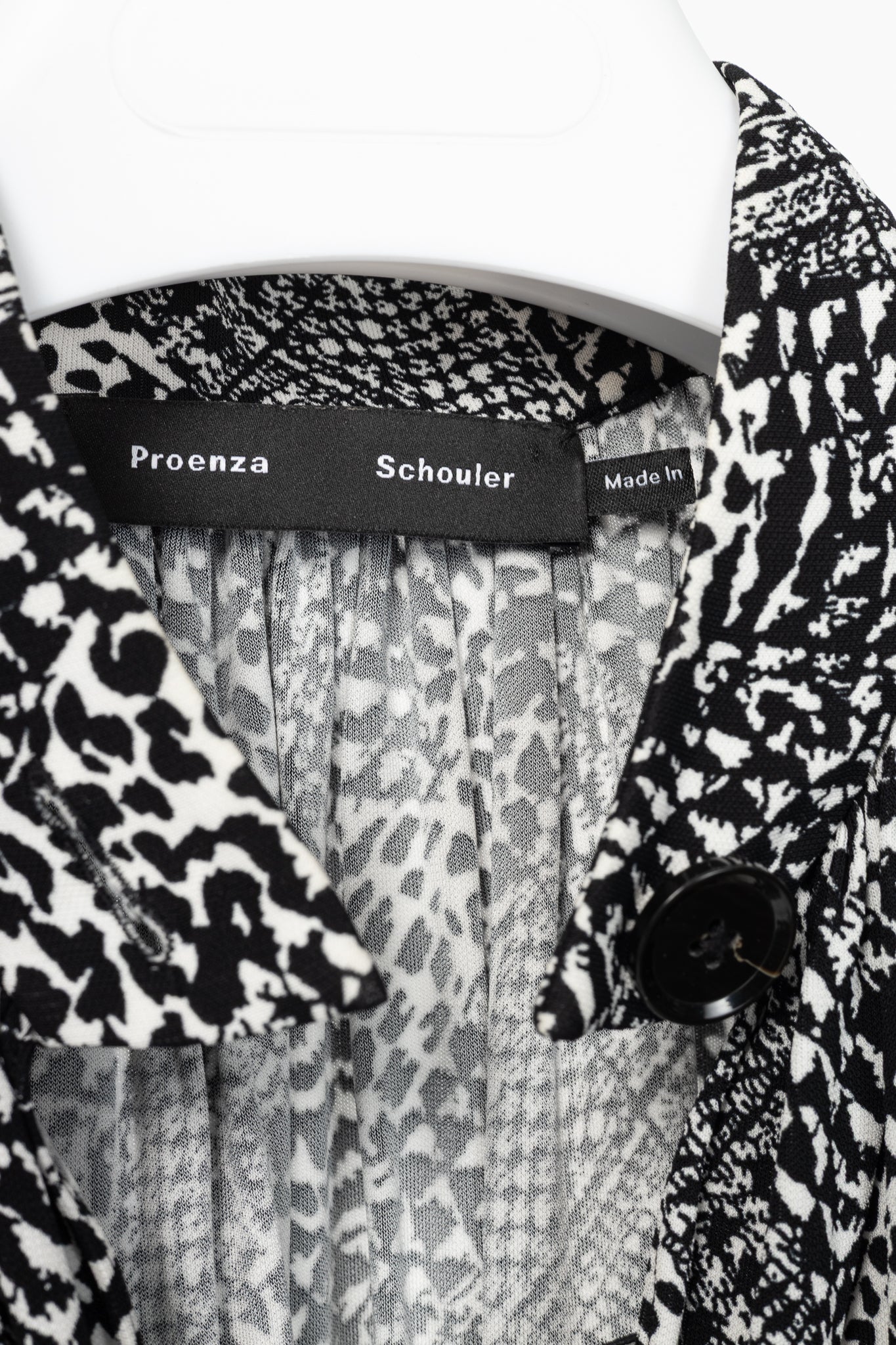 Proenza Schouler Black & White Mixed-Print Jersey Top