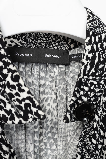 Proenza Schouler Black & White Mixed-Print Jersey Top