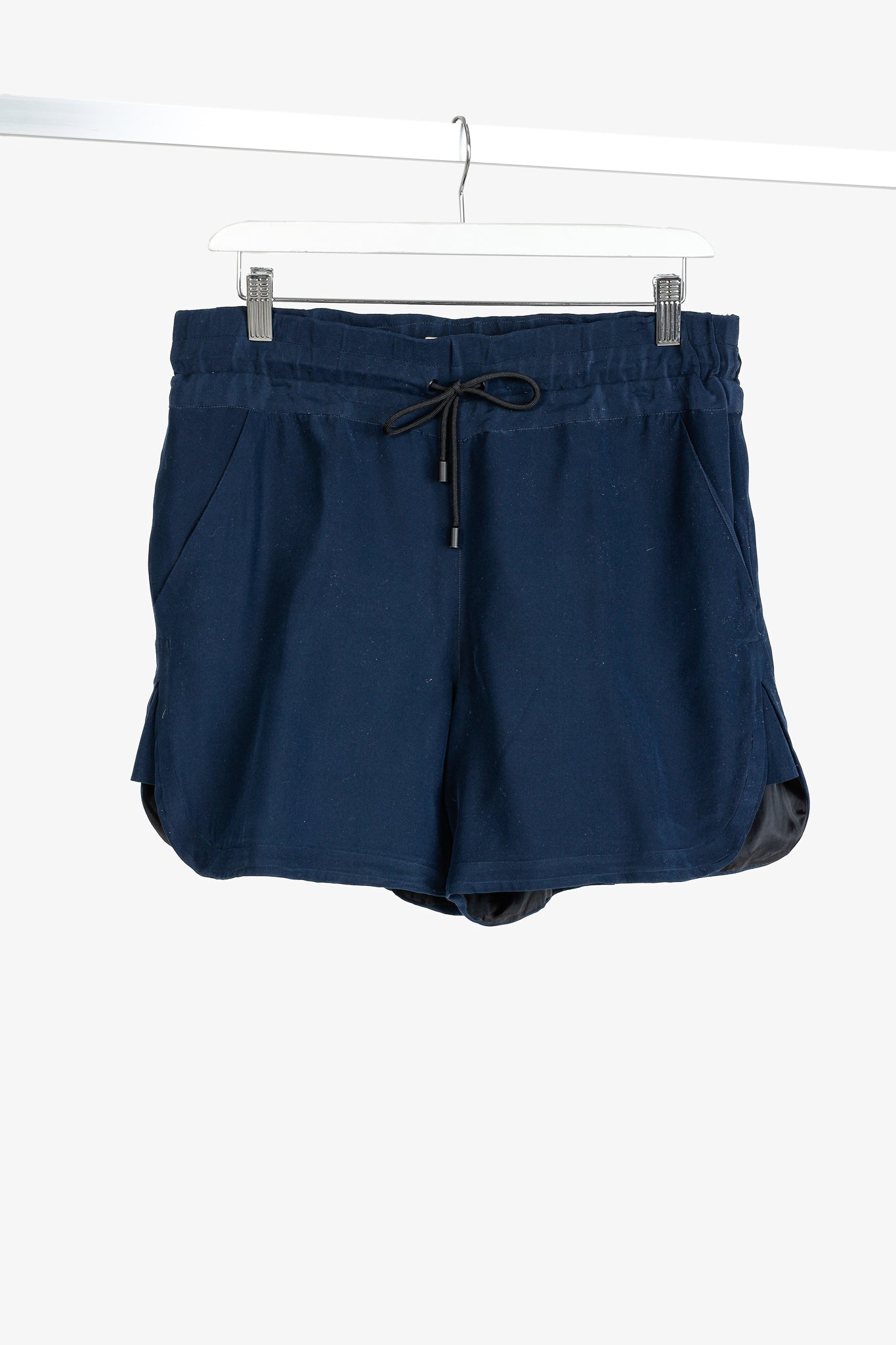 Public School SS/15 Runway Navy Silk Charmeuse Boxer Shorts