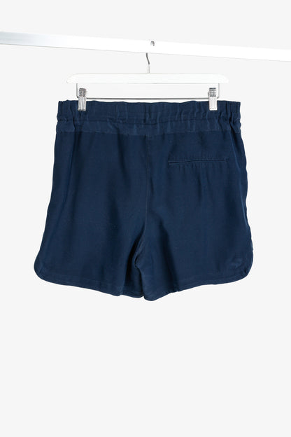 Public School SS/15 Runway Navy Silk Charmeuse Boxer Shorts