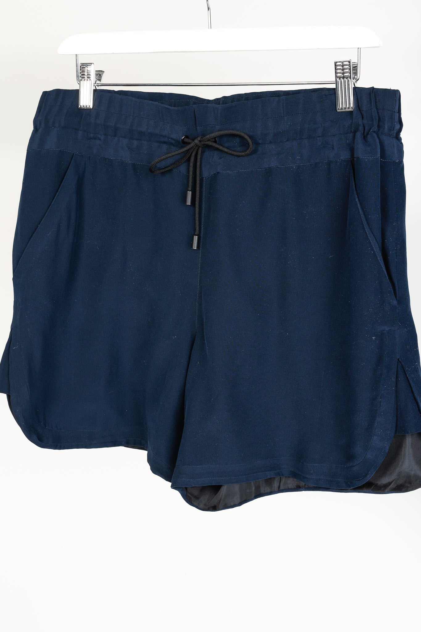 Public School SS/15 Runway Navy Silk Charmeuse Boxer Shorts