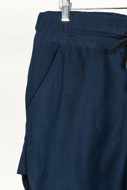 Public School SS/15 Runway Navy Silk Charmeuse Boxer Shorts
