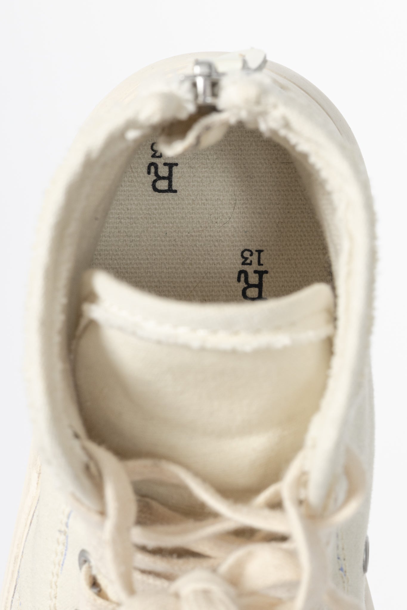 R13 Kurt Ecru Canvas Lace-Up Platform High-Top Sneakers