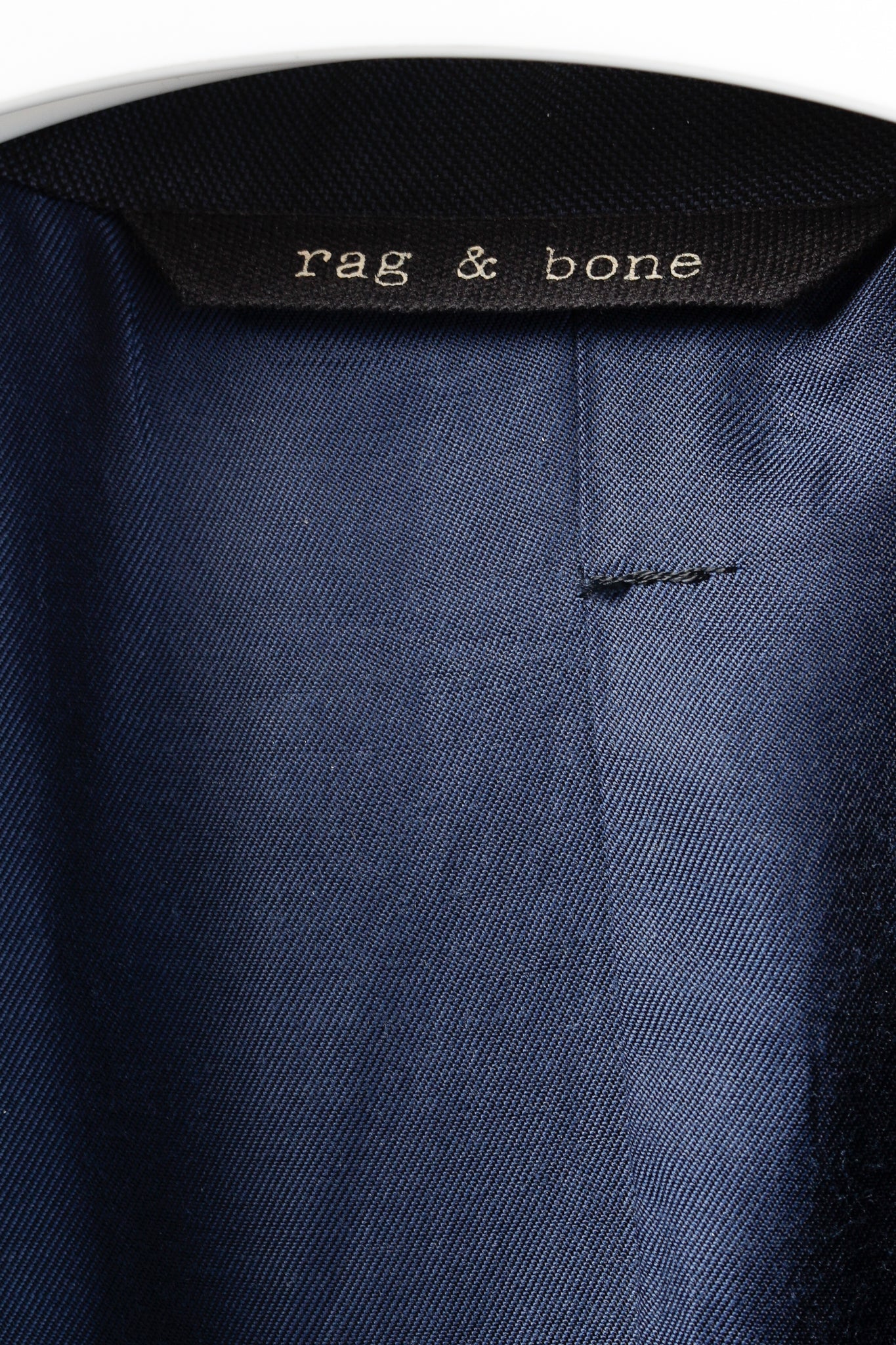 Rag & Bone Navy Blue Wool-Suiting Tailored Blazer