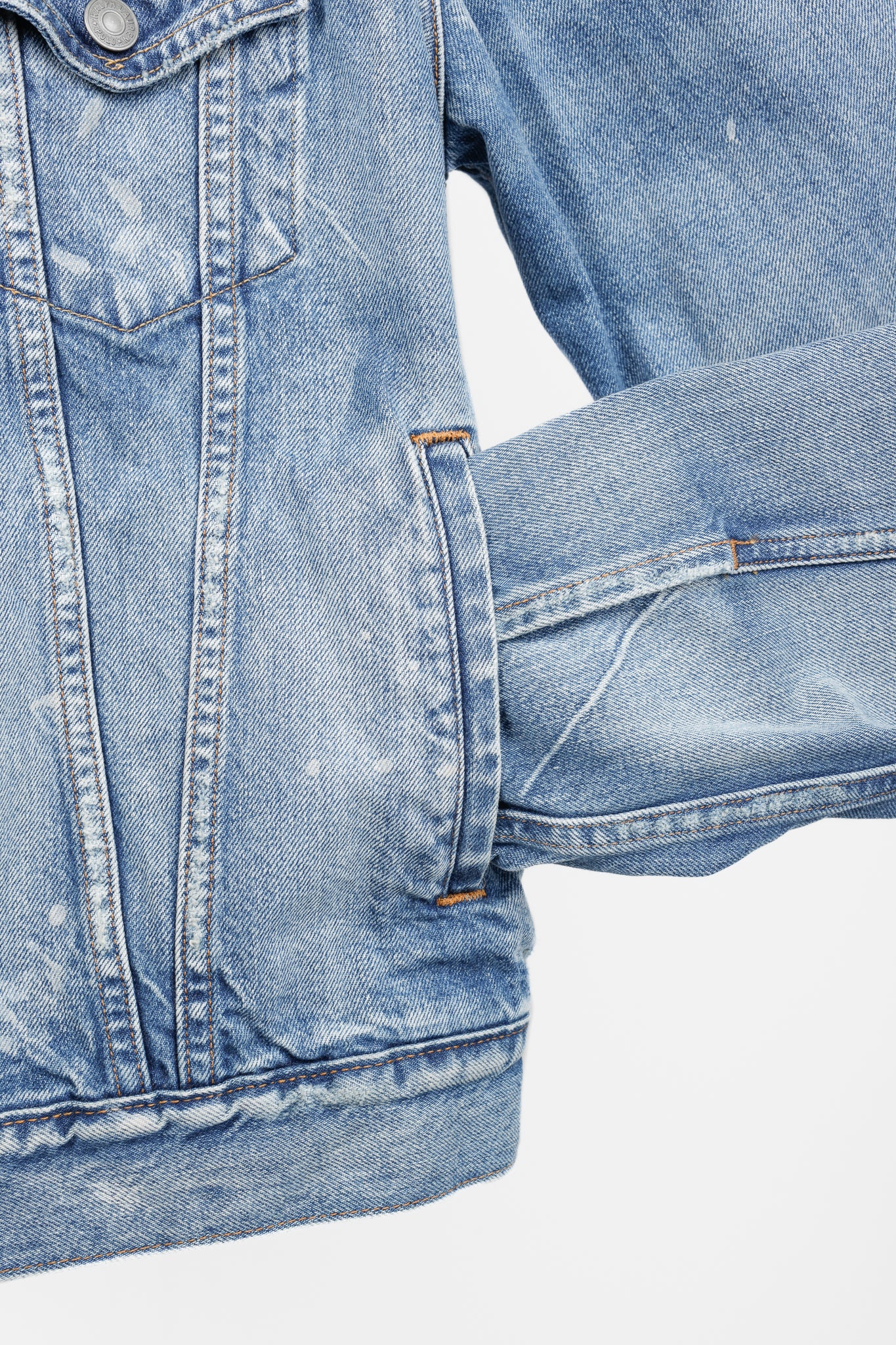Polo Denim & Supply Ralph Lauren Blue Distressed Patch Denim Trucker Jacket