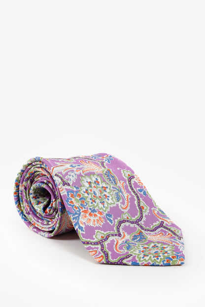 Ralph Lauren Purple Silk Paisley Tie