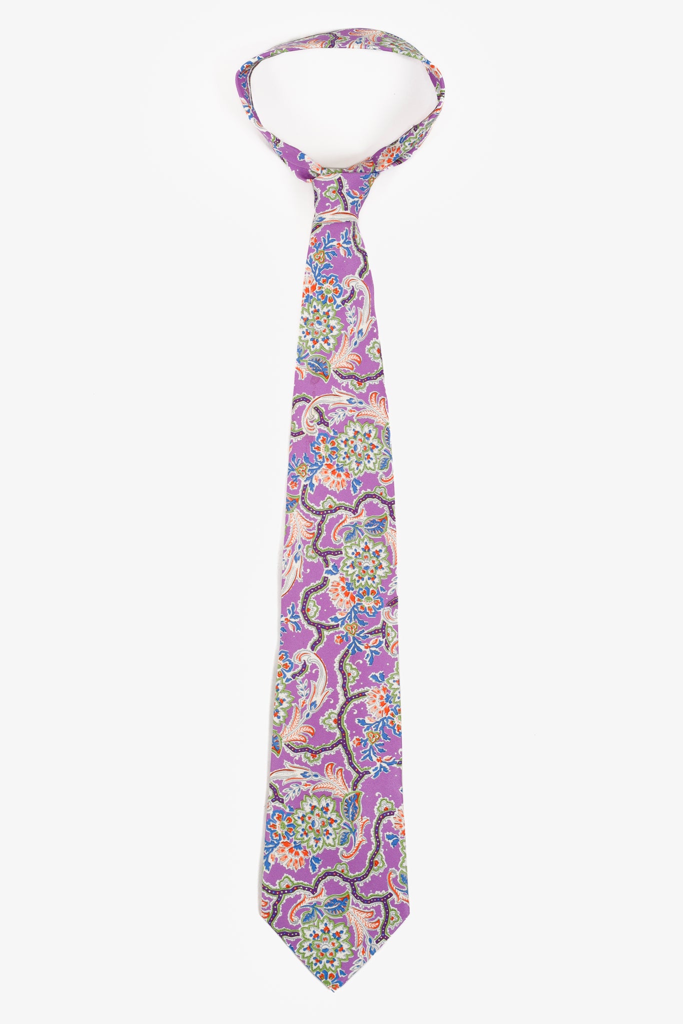 Ralph Lauren Purple Silk Paisley Tie