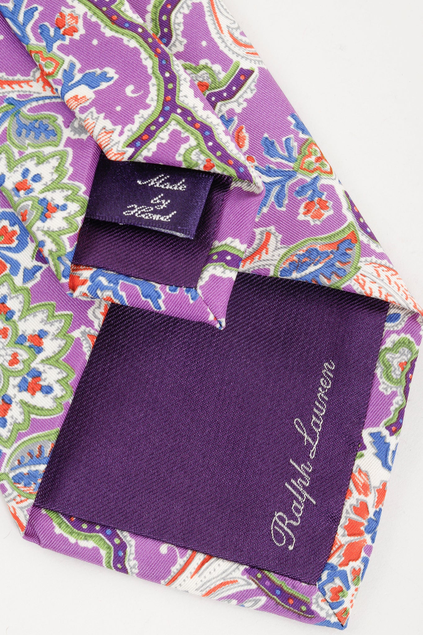 Ralph Lauren Purple Silk Paisley Tie