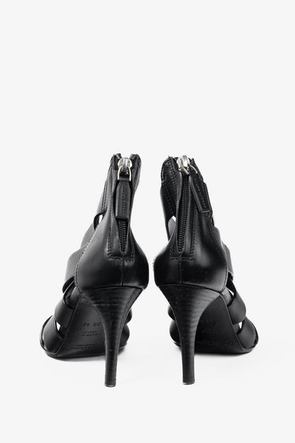 Ralph Lauren Collection Ardina II Black Strappy Leather Sandals