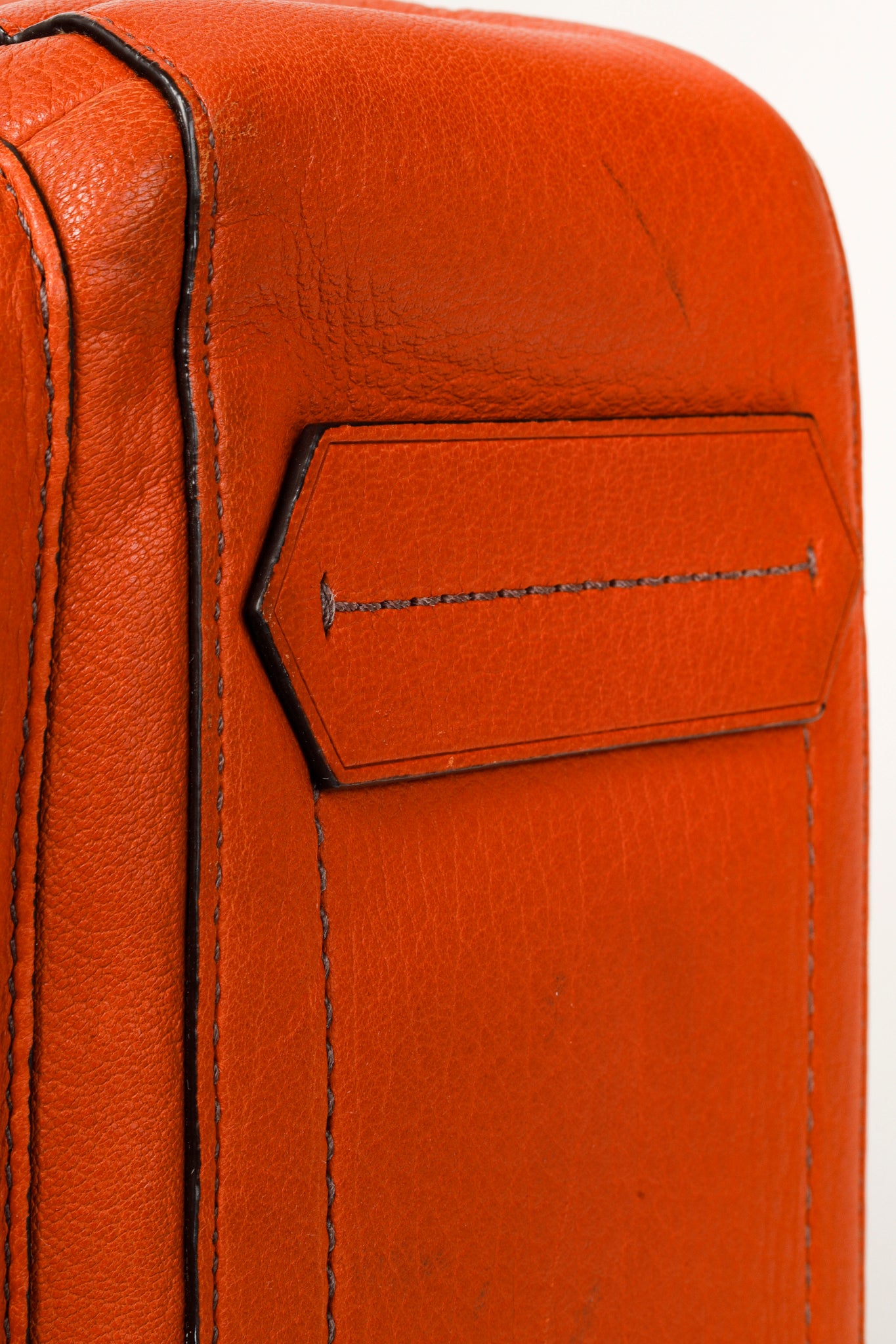 Reed Krakoff Orange Leather Suede Belted Tote Bag