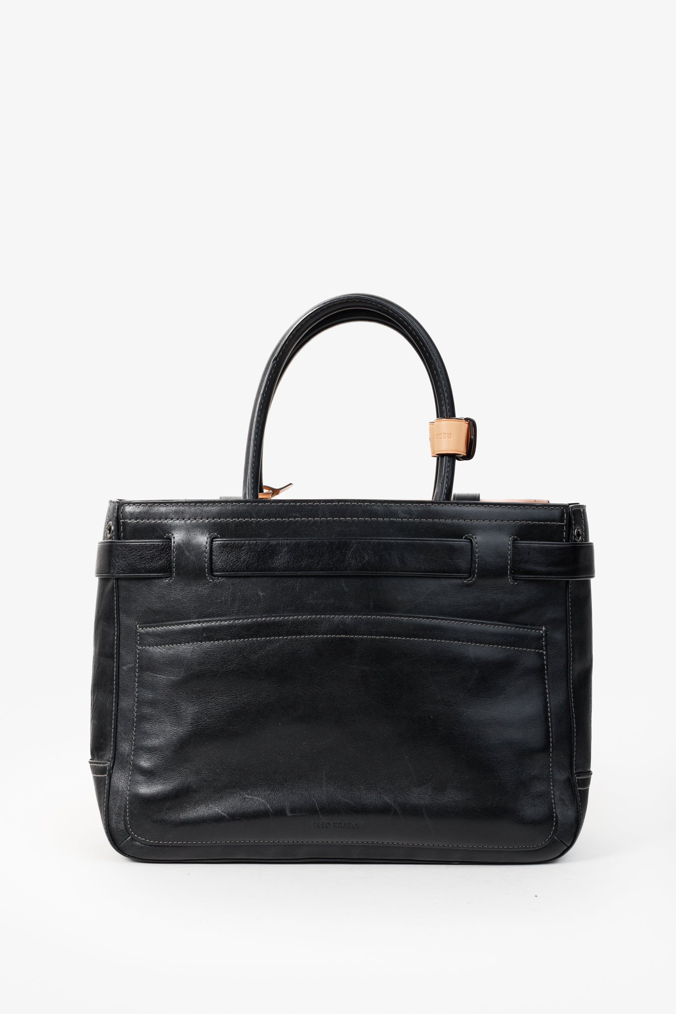 Reed Krakoff Tri-Colour Black Brown Belted Tote Bag