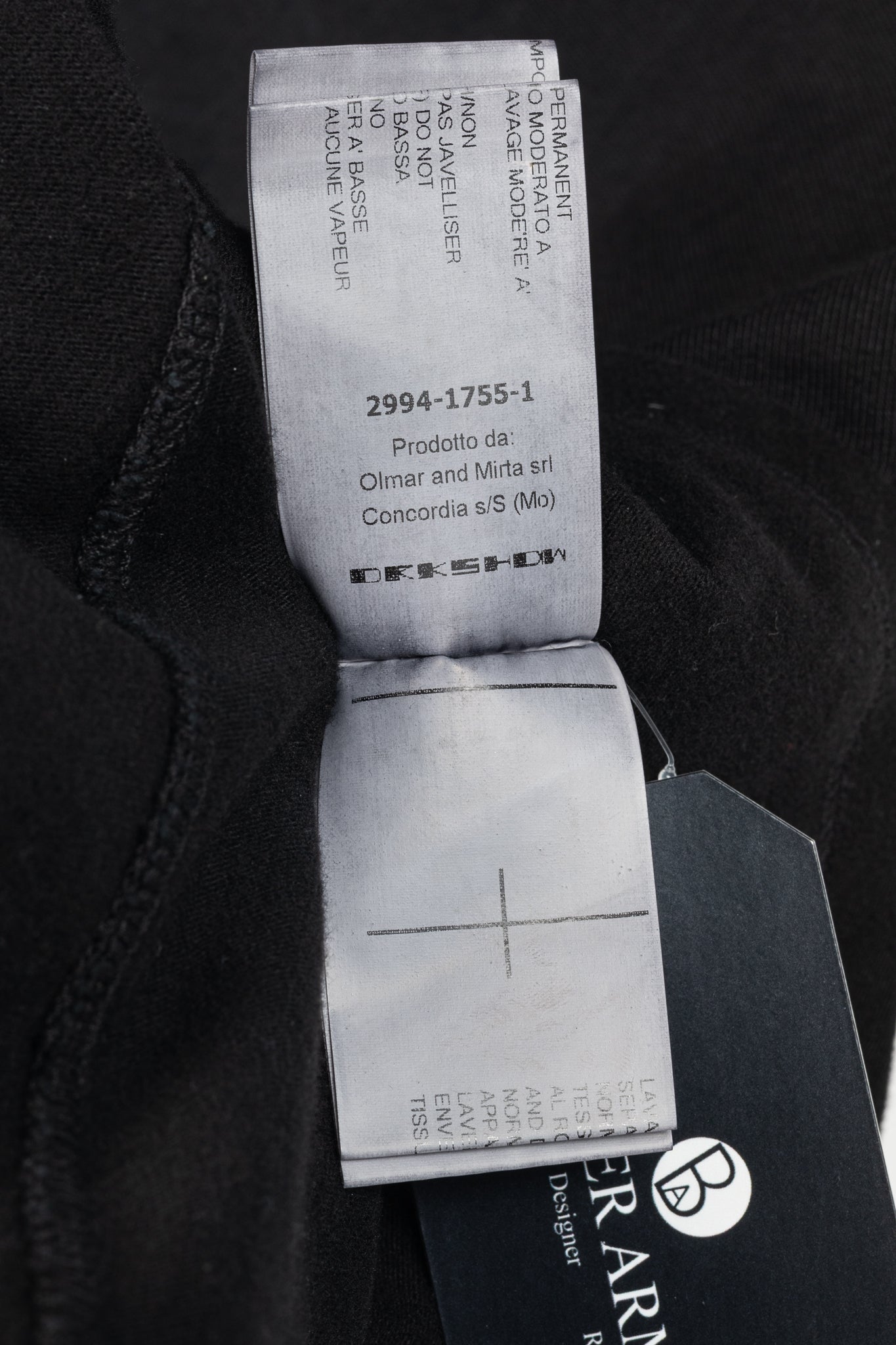 Rick Owens DRKSHDW AW/14 Black Cotton Long-Sleeve Midi Dress