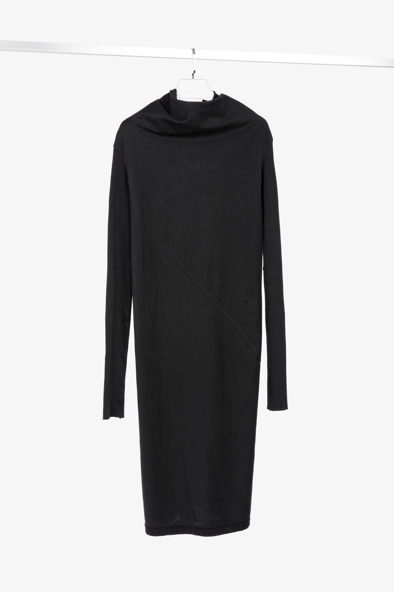 Rick Owens DRKSHDW AW/14 Black Cotton Long-Sleeve Midi Dress