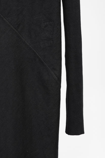 Rick Owens DRKSHDW AW/14 Black Cotton Long-Sleeve Midi Dress
