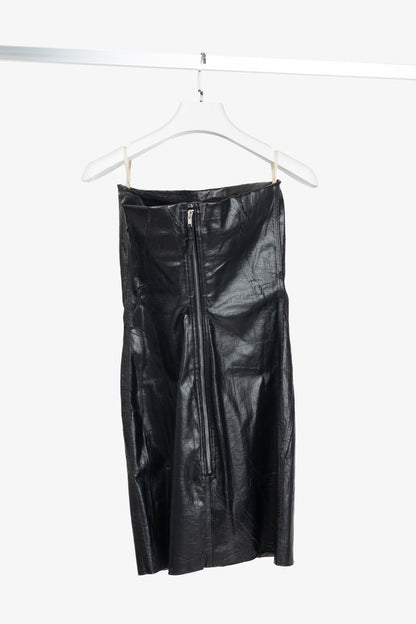 Rick Owens "Luxor" FW/23 Black Coated Strapless Bustier Mini Dress