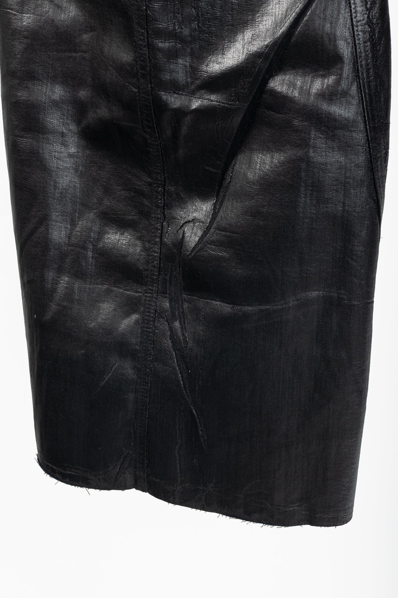 Rick Owens "Luxor" FW/23 Black Coated Strapless Bustier Mini Dress