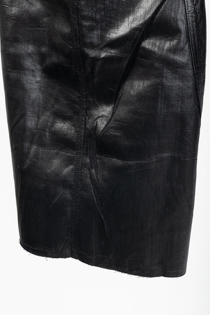 Rick Owens "Luxor" FW/23 Black Coated Strapless Bustier Mini Dress