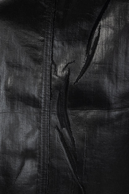 Rick Owens "Luxor" FW/23 Black Coated Strapless Bustier Mini Dress