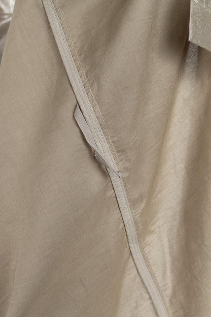 Rick Owens SS22 "Fogachine" Taupe Metallic Habotai Viscose Snap-Front Shirt