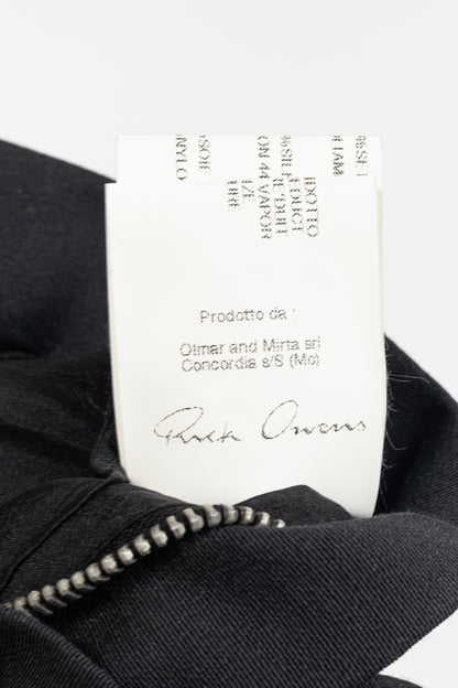 Rick Owens SS/11 Runway Black Coated Cotton & Silk Hi-Lo Zip Vest