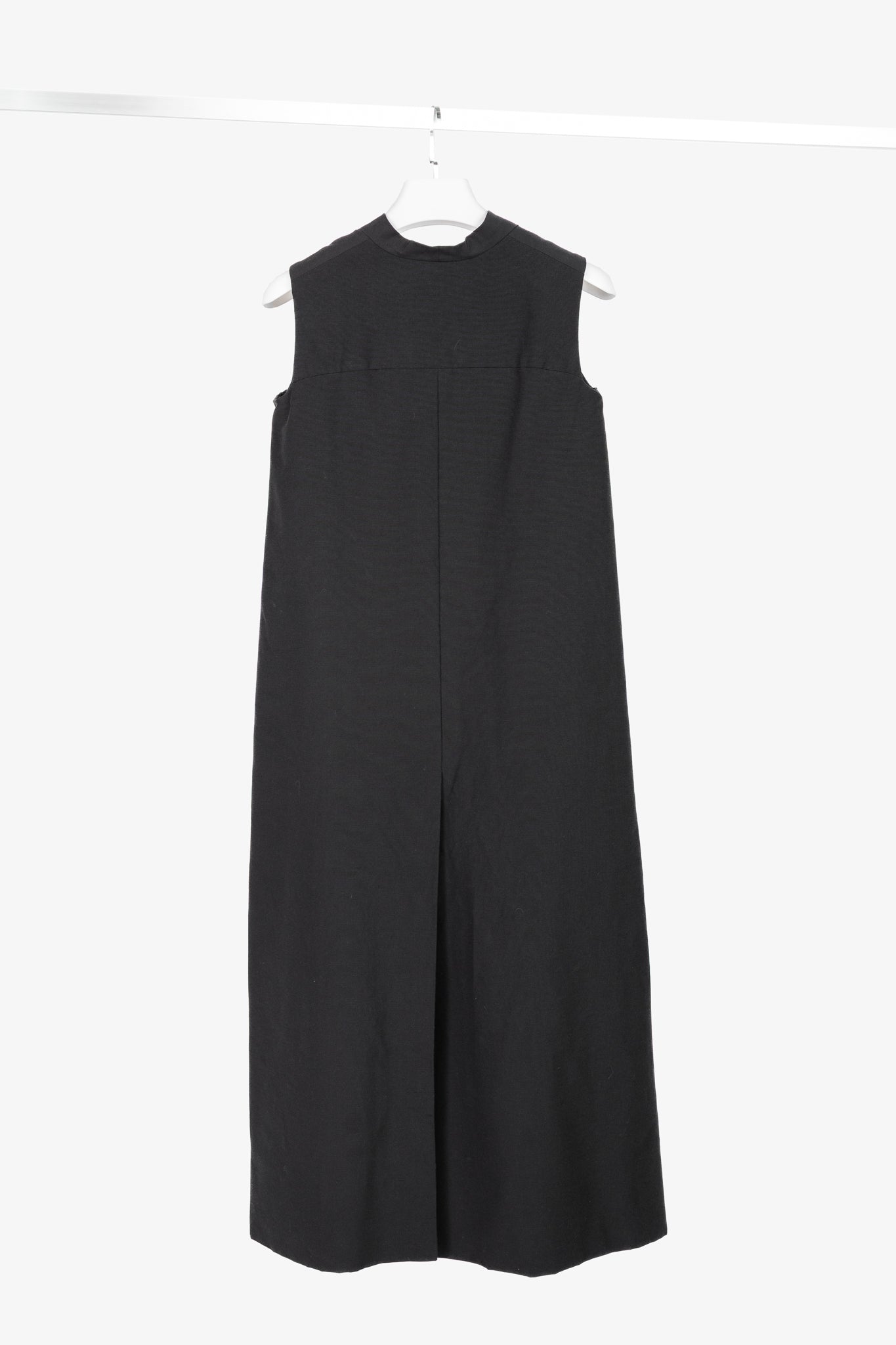 Rick Owens SS/11 Runway Black Coated Cotton & Silk Hi-Lo Zip Vest