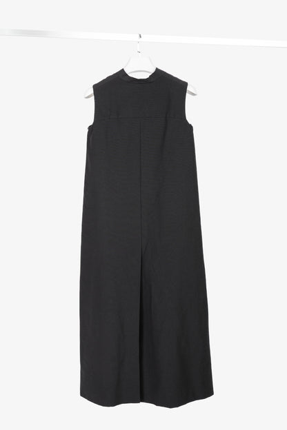 Rick Owens SS/11 Runway Black Coated Cotton & Silk Hi-Lo Zip Vest